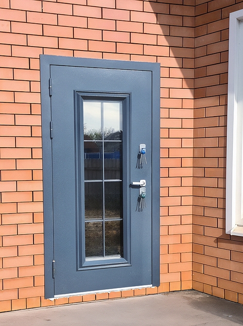 Остекленная порошковая дверь