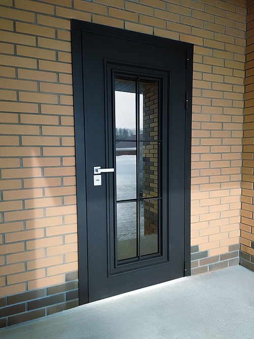 Порошковая дверь с остеклением