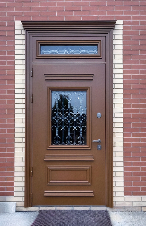 Парадная металлобагетная дверь с окном