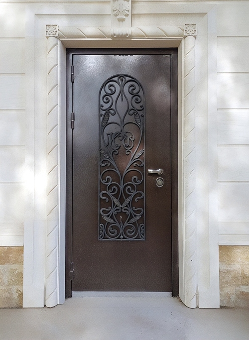 Порошковая дверь с ковкой