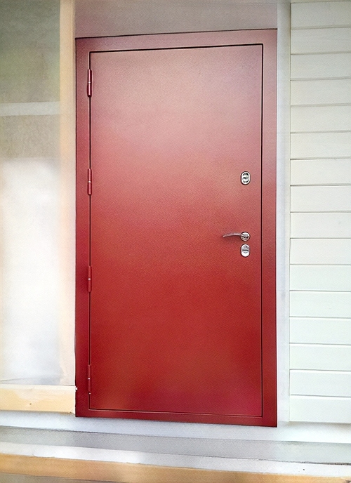 Красная порошковая дверь