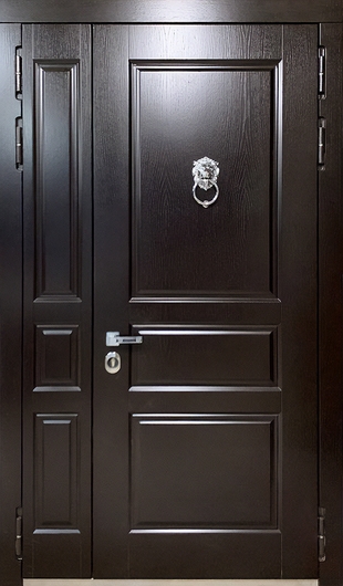 Полуторная термодверь МДФ шпон с кнокером Полуторная термодверь МДФ шпон с кнокером